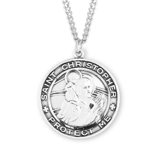 St. Christopher Sterling Silver Medal Necklace