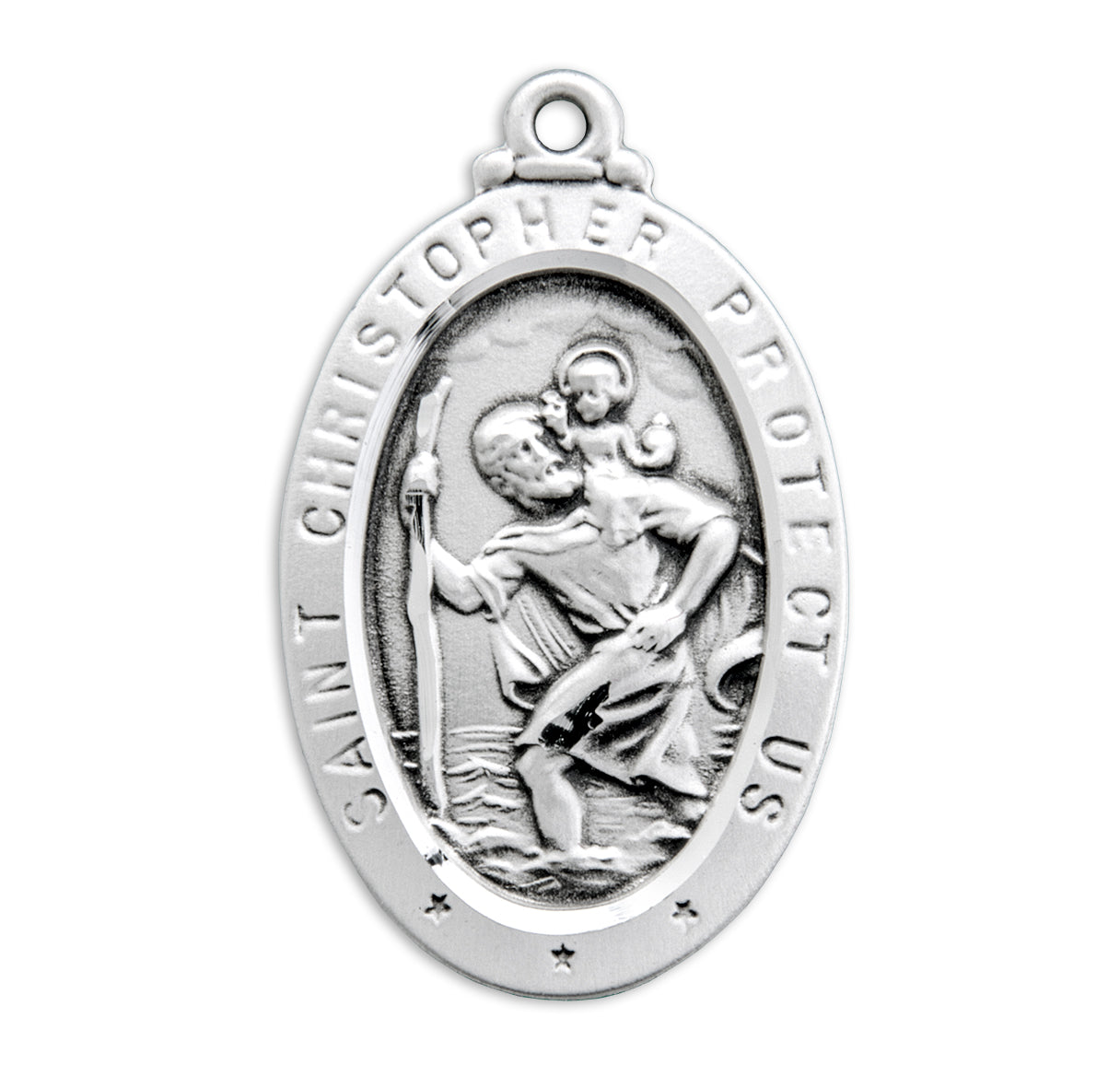 St. Christopher Sterling Silver Medal Necklace