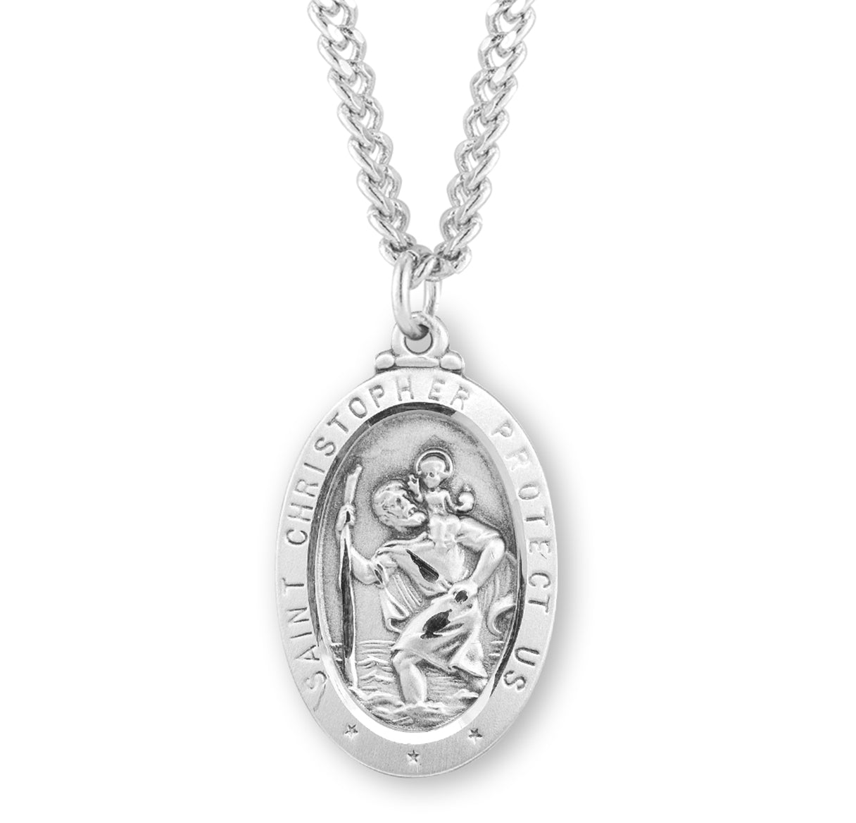 St. Christopher Sterling Silver Medal Necklace