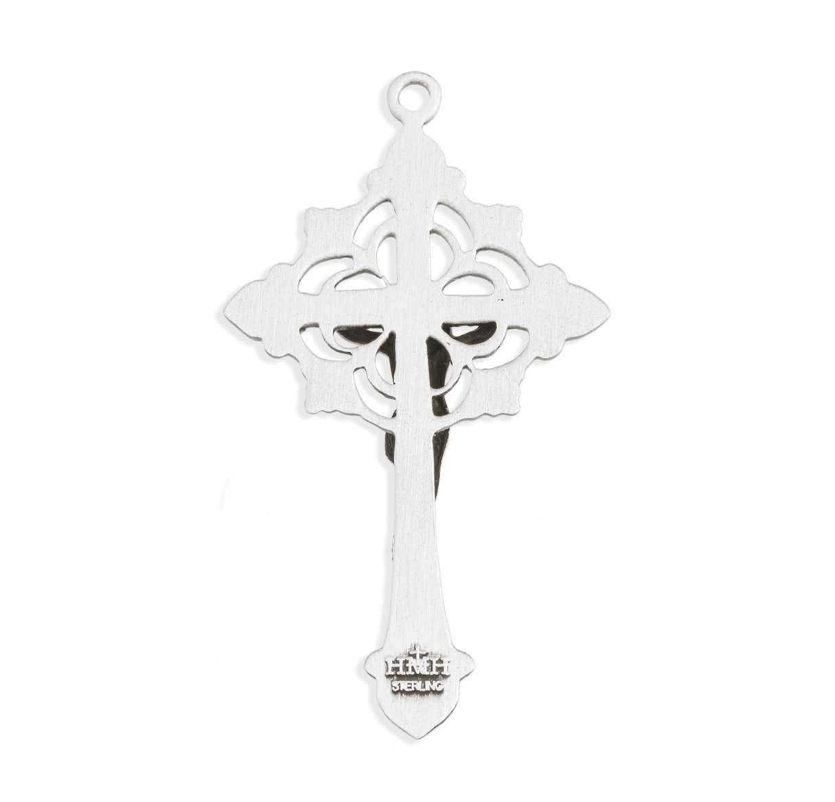 Sterling Silver Floral Filigree Crucifix With Chain Gift Box