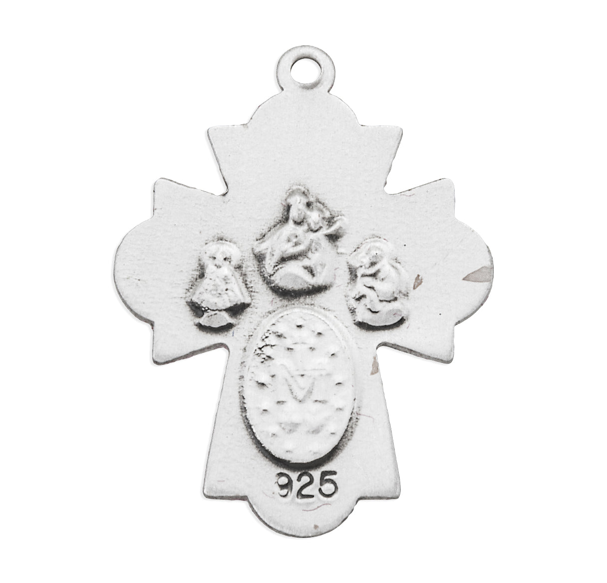 Extel Silver Catholic 4-Way Medal Cross Cruciform Necklace