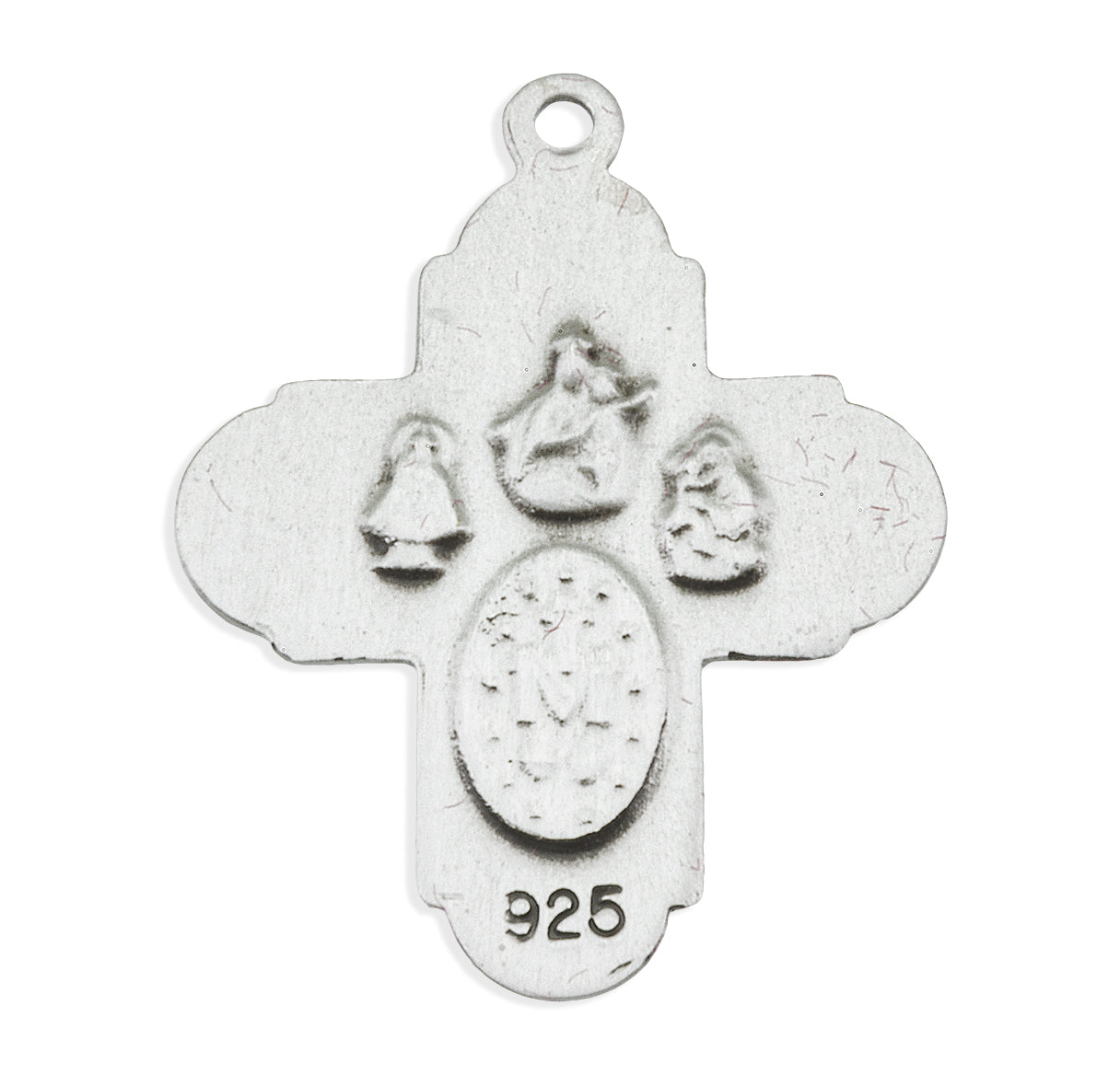 Extel Silver Catholic 4-Way Medal Cross Cruciform Necklace