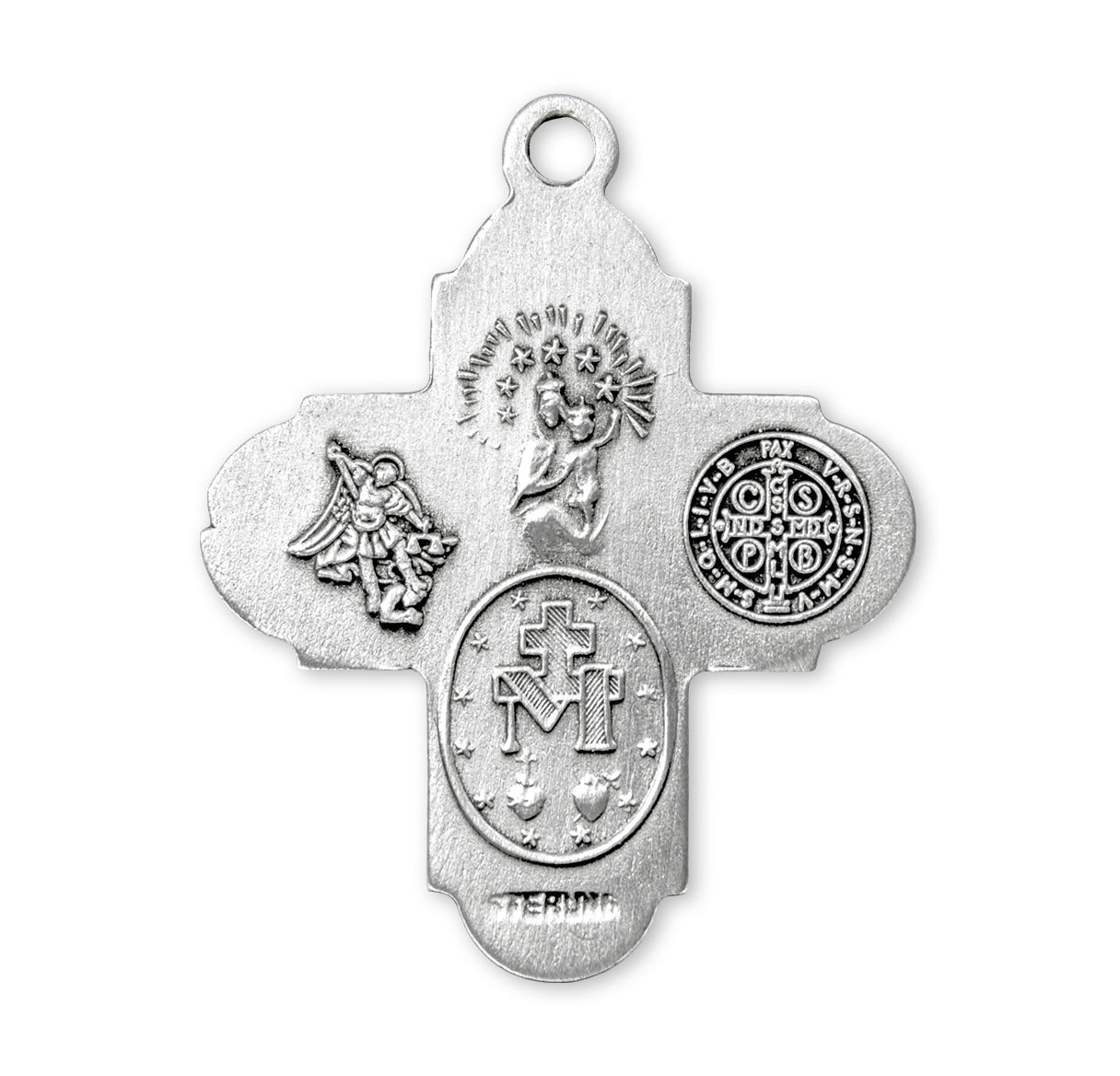 Sterling Silver St. Benedict Medal Necklace. Catholic 