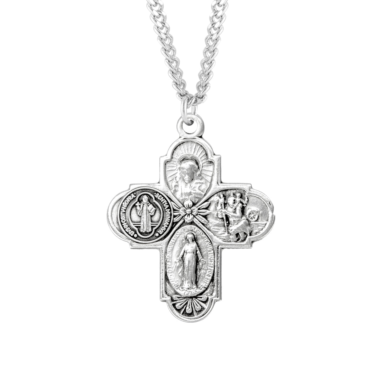 St. Benedict Sterling Silver Medal Necklace