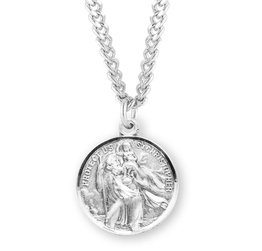 St. Christopher Sterling Silver Medal Necklace