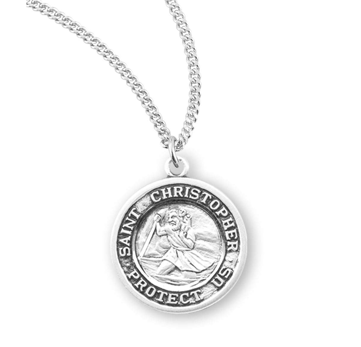 St. Christopher Sterling Silver Medal Necklace