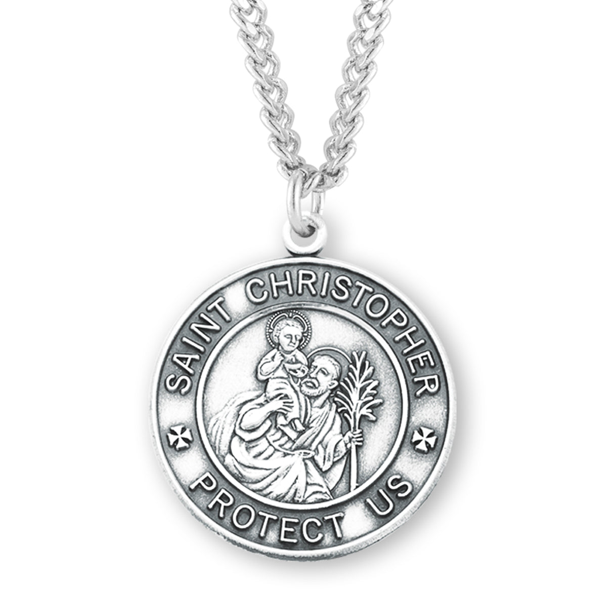 St. Christopher Sterling Silver Medal Necklace