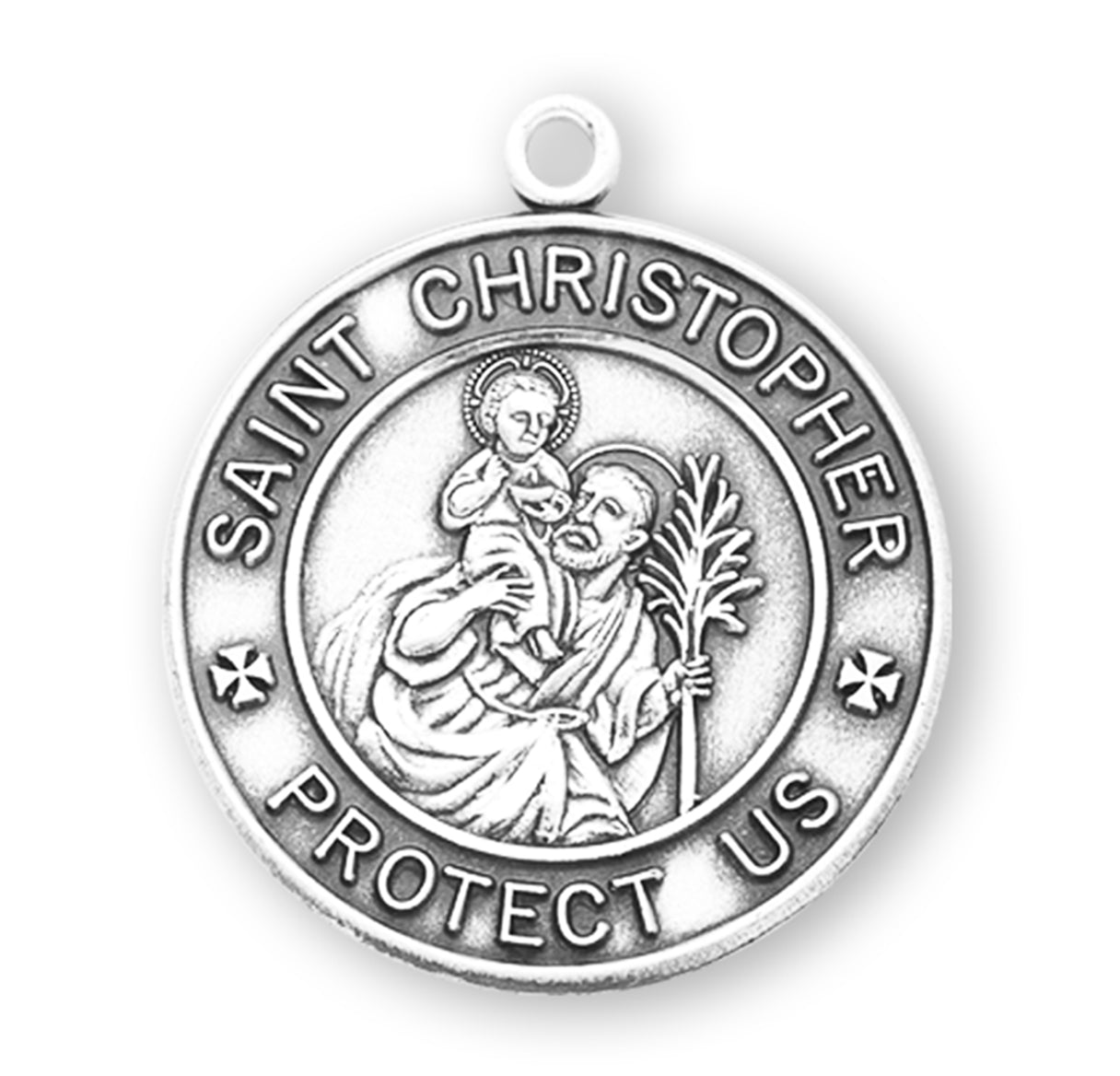 St. Christopher Sterling Silver Medal Necklace