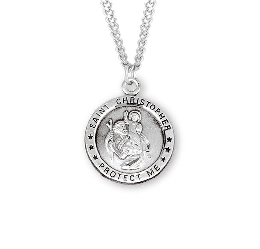 St. Christopher Sterling Silver Medal Necklace