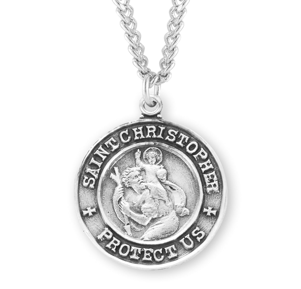 St. Christopher Sterling Silver Medal Necklace