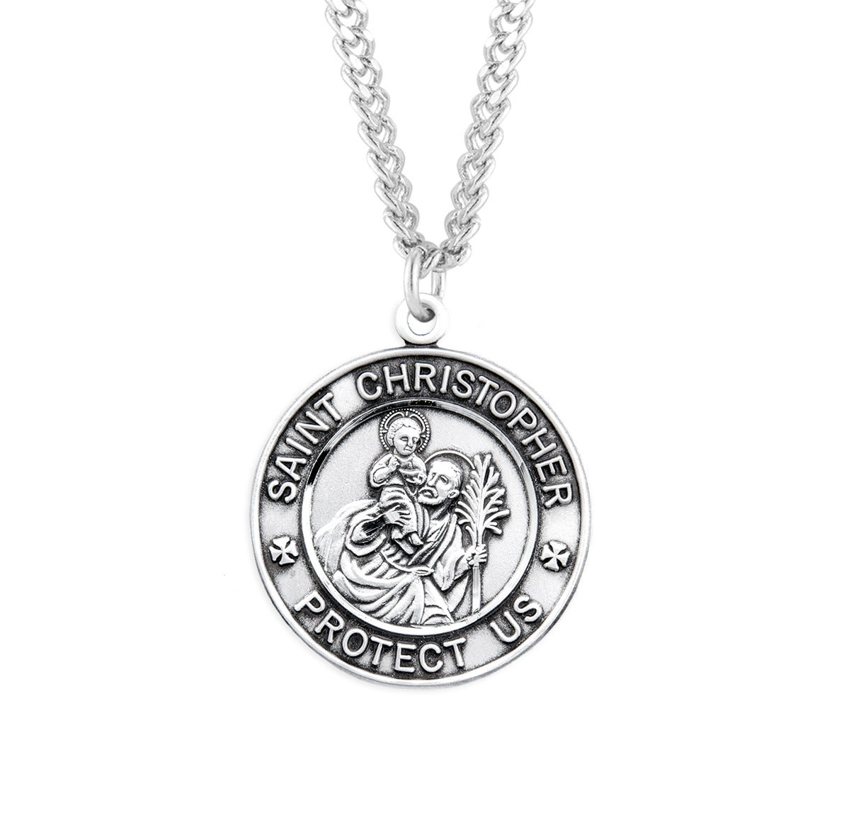 St. Christopher Sterling Silver Medal Necklace