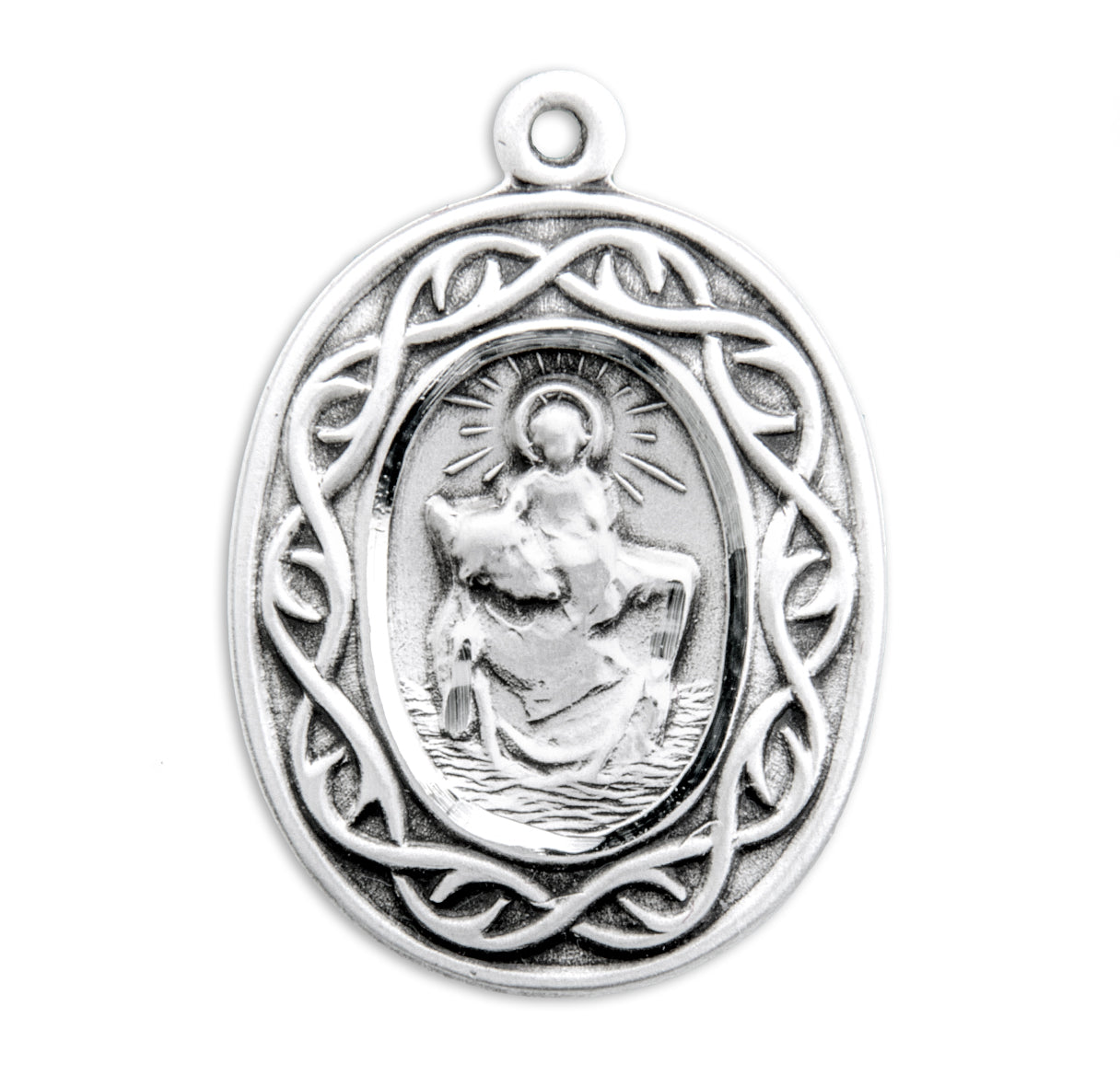 St. Christopher Sterling Silver Medal Necklace