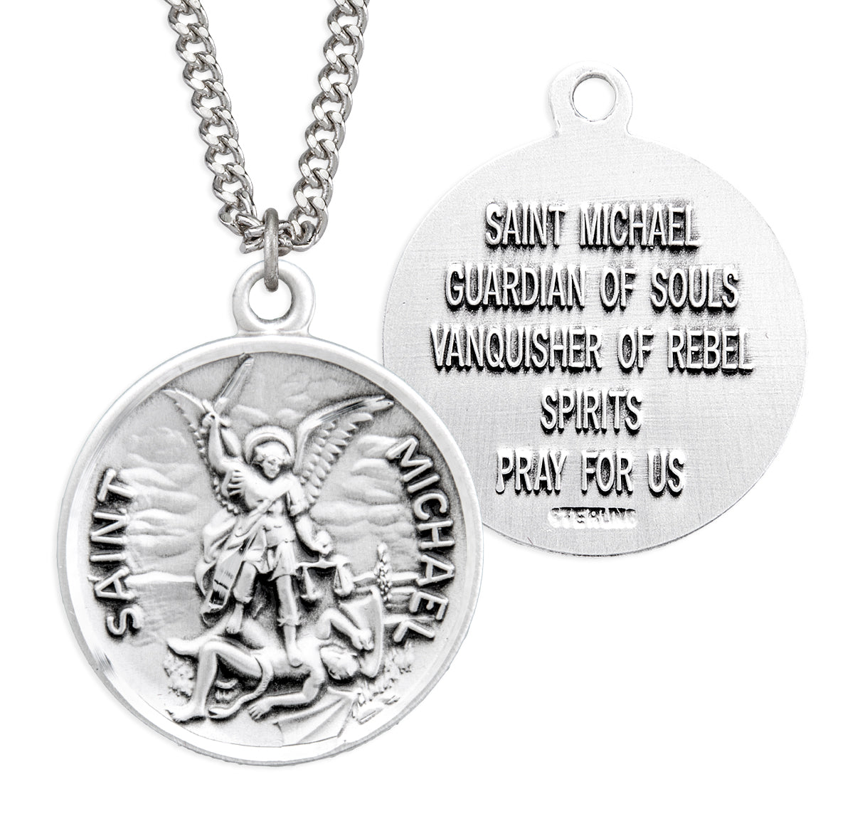 St. Michael Sterling Silver Medal Necklace