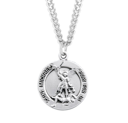 St. Michael Sterling Silver Medal Necklace