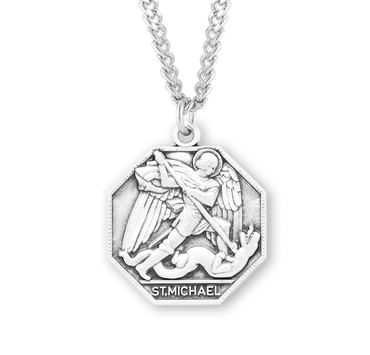 St. Michael Sterling Silver Medal Necklace