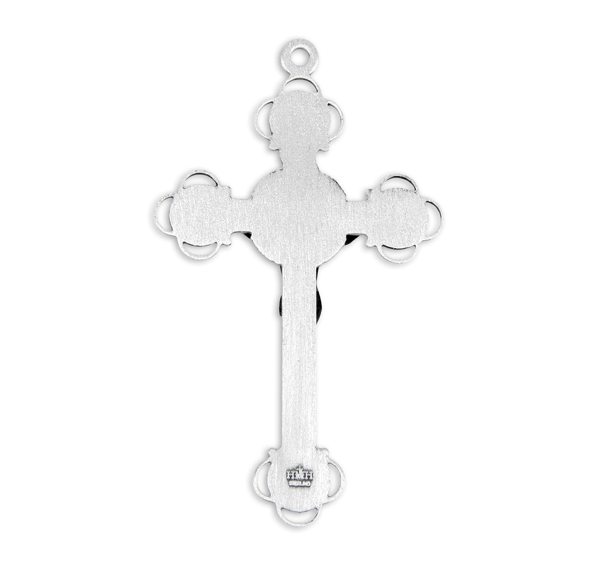 Rosebud Design Sterling Silver Crucifix Necklace Gift