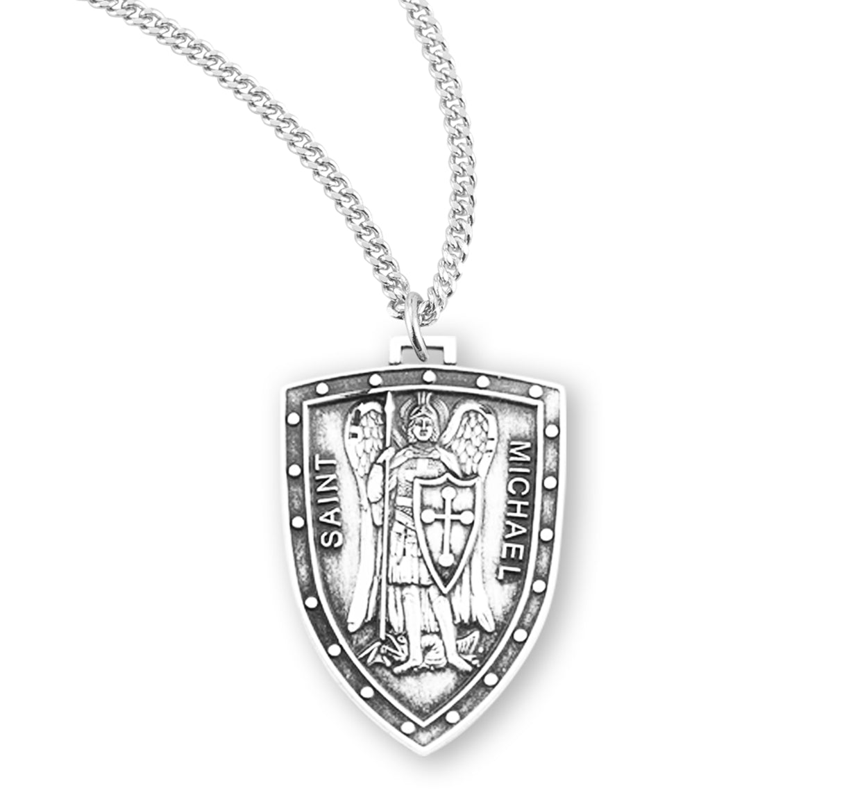 St. Michael Sterling Silver Medal Necklace