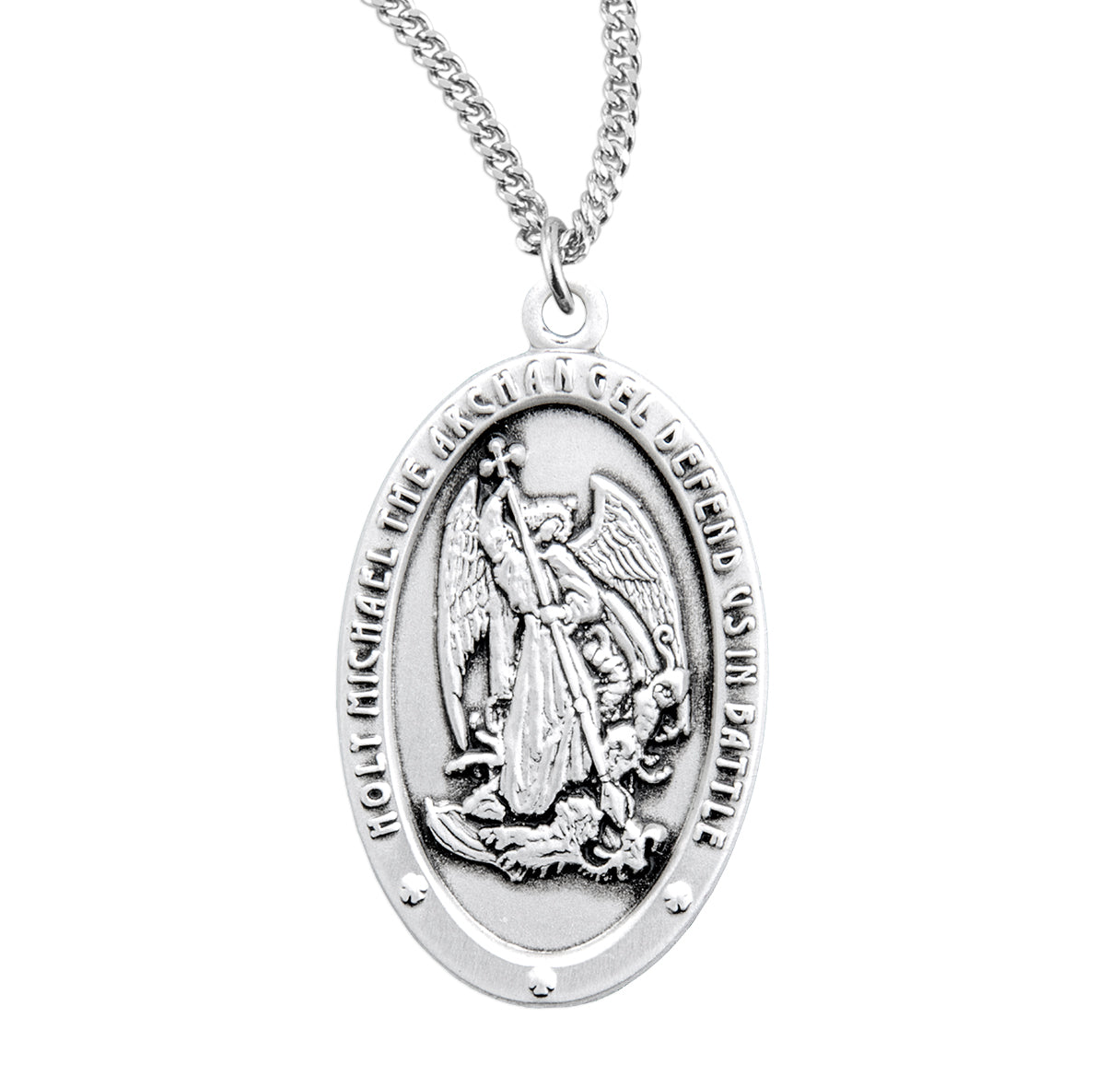 St. Michael Sterling Silver Medal Necklace