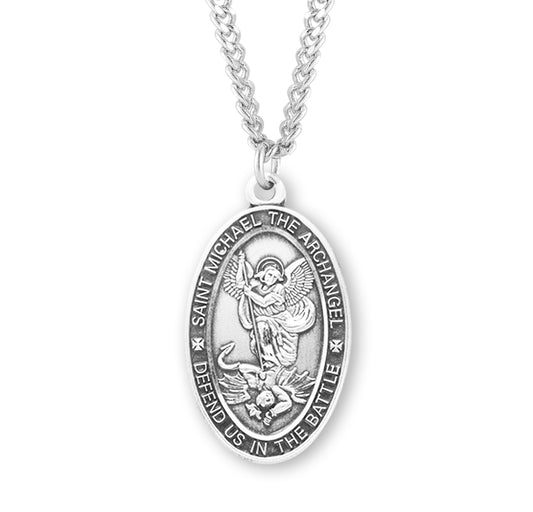 St. Michael Sterling Silver Medal Necklace