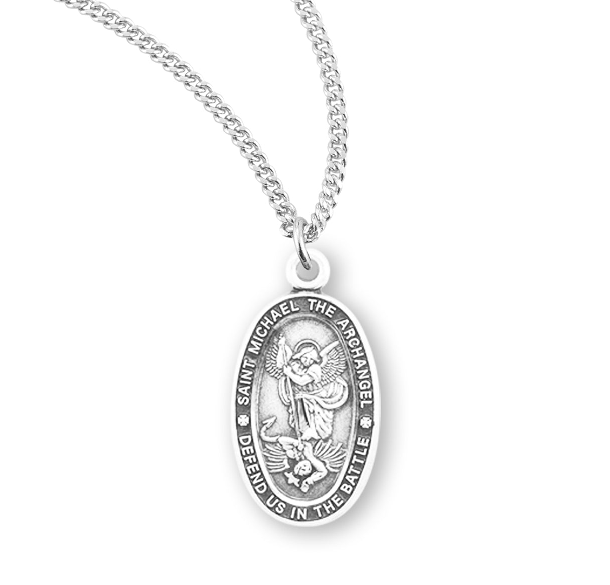 St. Michael Sterling Silver Medal Necklace