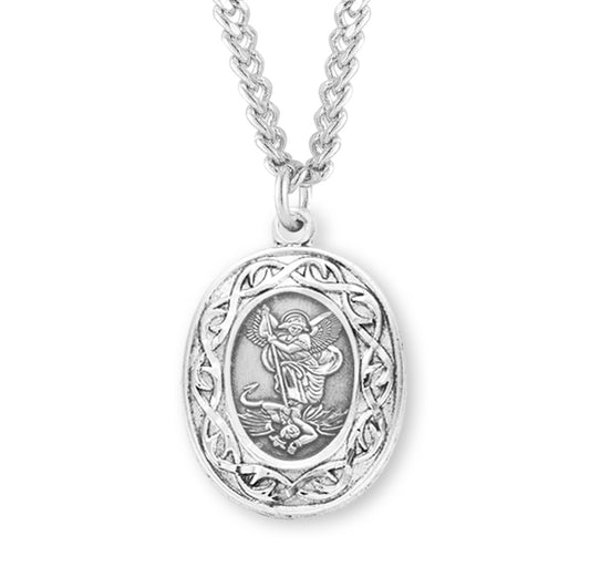 St. Michael Sterling Silver Medal Necklace