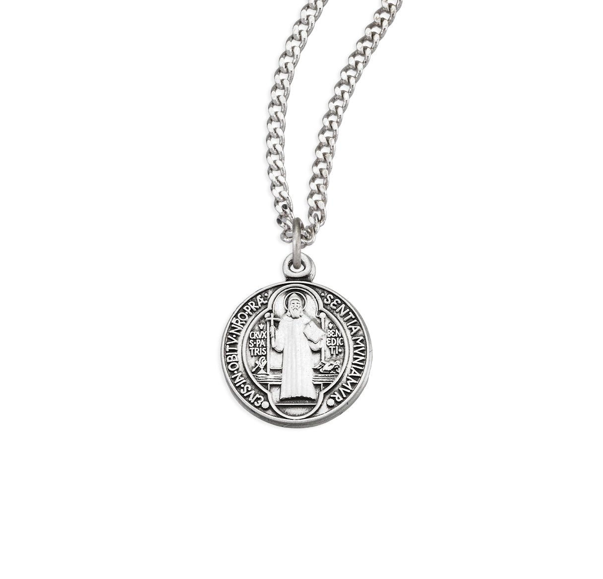 St. Benedict Sterling Silver Medal Necklace