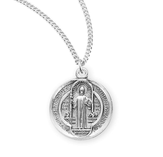 St. Benedict Sterling Silver Medal Necklace