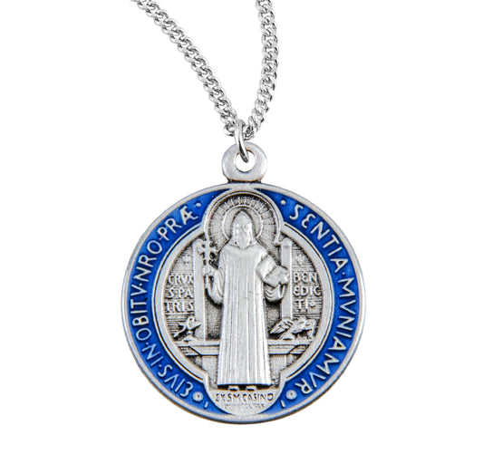 St. Benedict Sterling Silver Medal Necklace