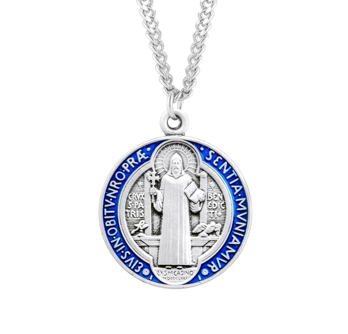 St. Benedict Sterling Silver Medal Necklace