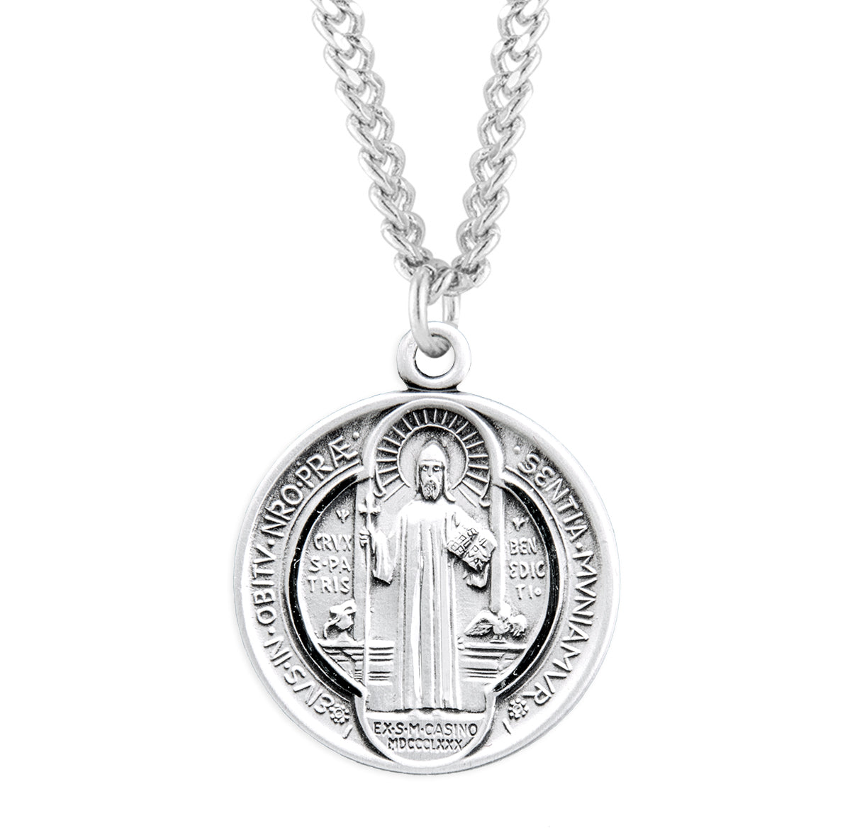 St. Benedict Sterling Silver Medal Necklace