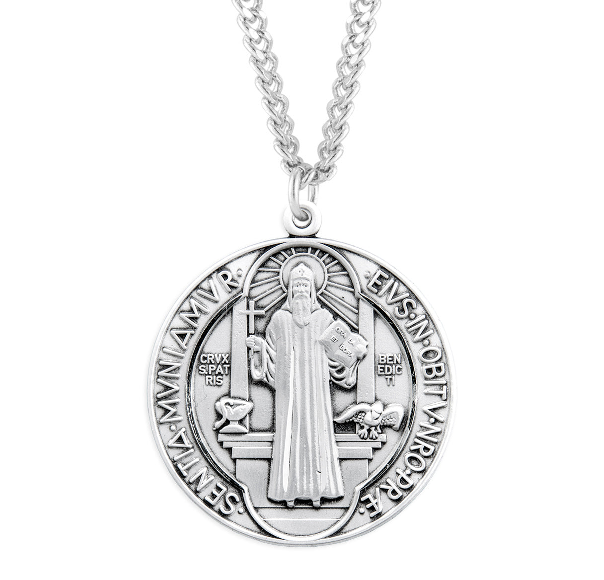 St. Benedict Sterling Silver Medal Necklace