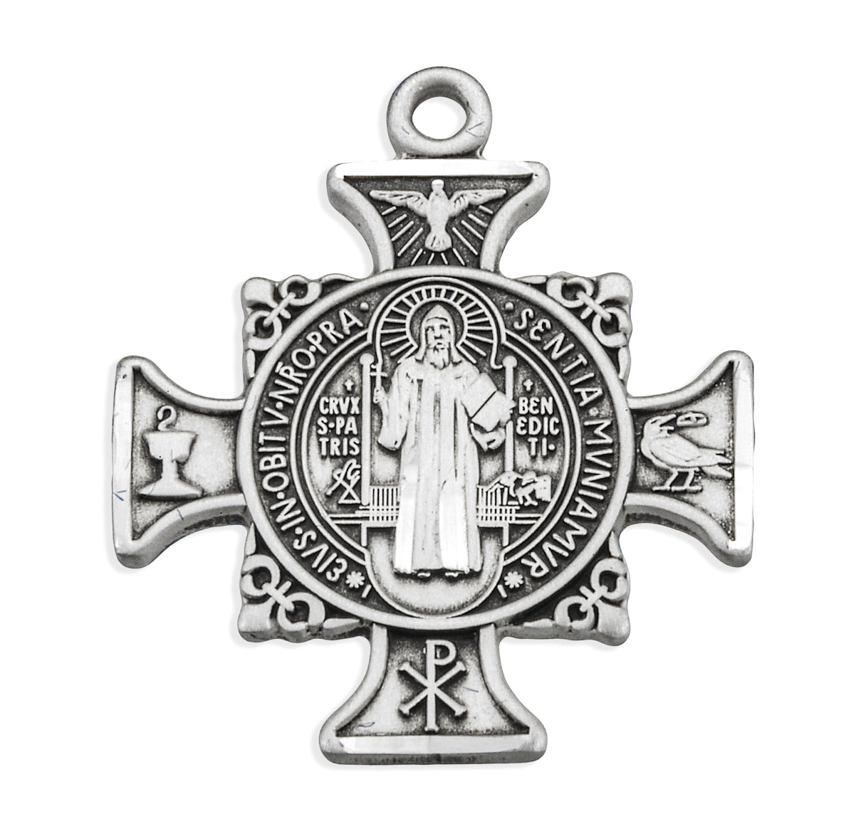 St. Benedict Sterling Silver Medal Necklace