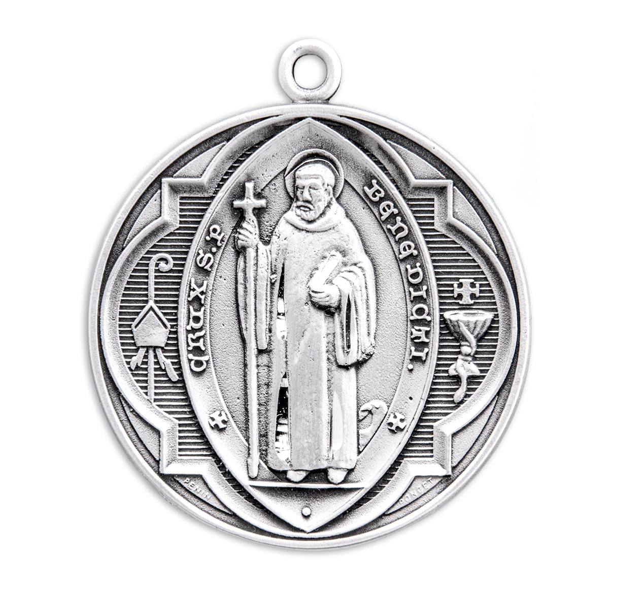 St. Benedict Sterling Silver Medal Necklace