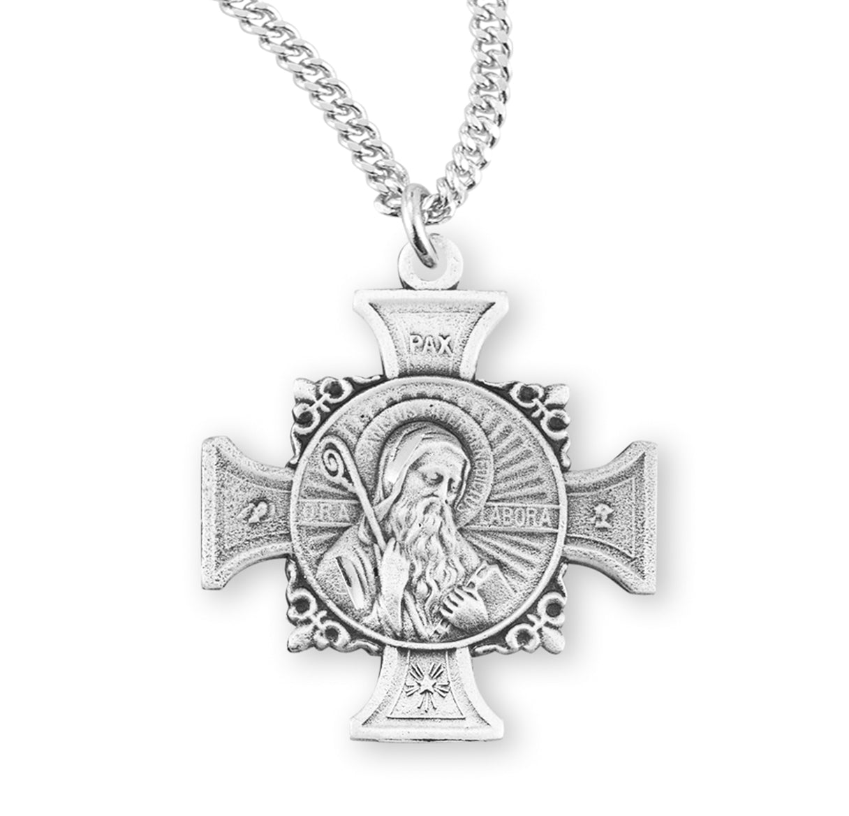 St. Benedict Sterling Silver Medal Necklace