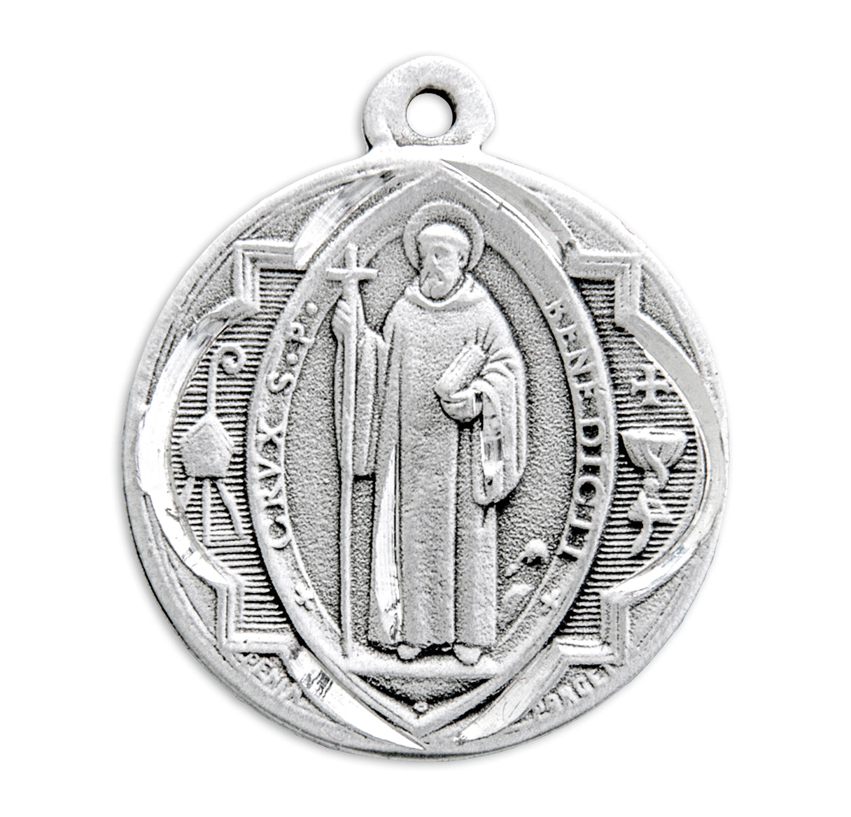 St. Benedict Sterling Silver Medal Necklace