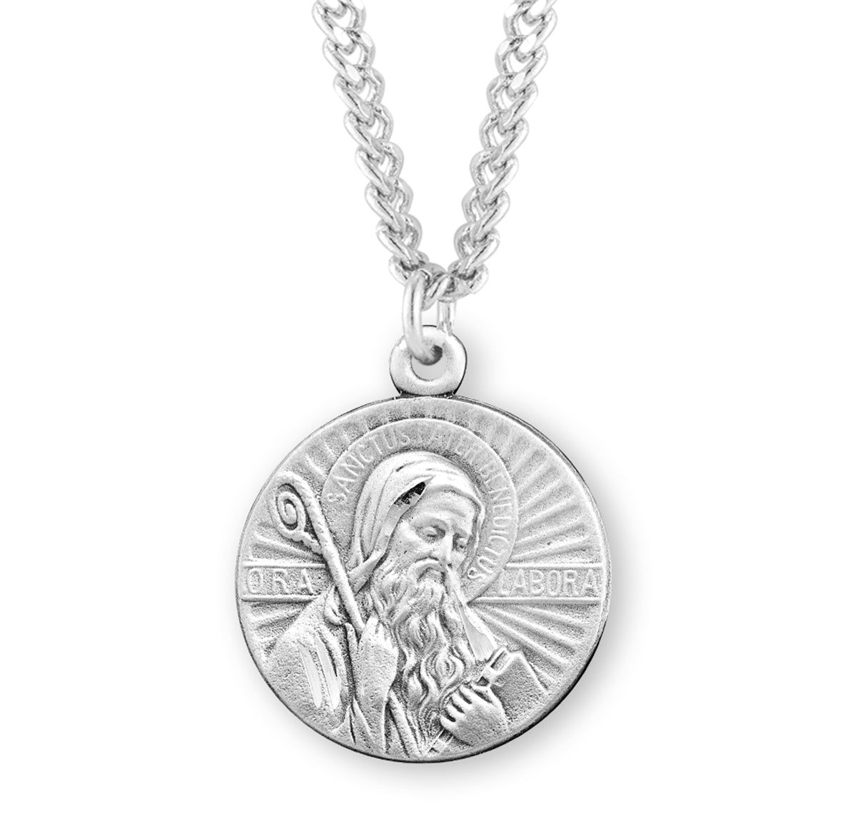 St. Benedict Sterling Silver Medal Necklace