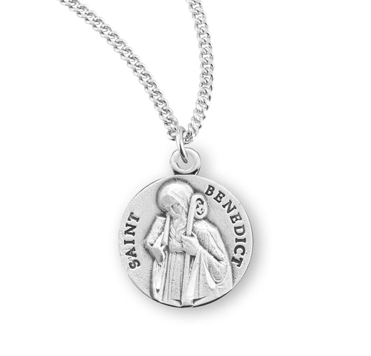 St. Benedict Sterling Silver Medal Necklace