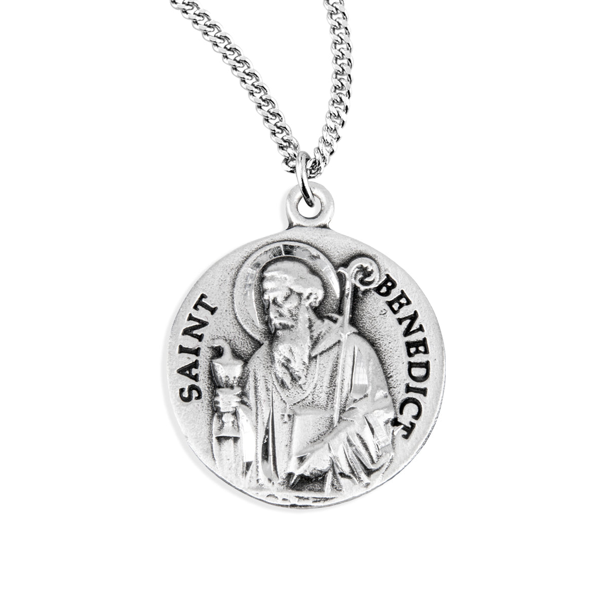 St. Benedict Sterling Silver Medal Necklace