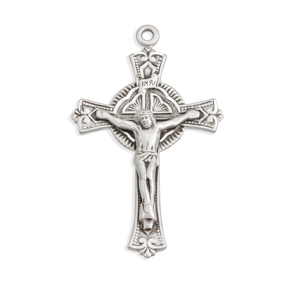 Sterling Silver Fine Detailed Crucifix with 24 Inch Chain