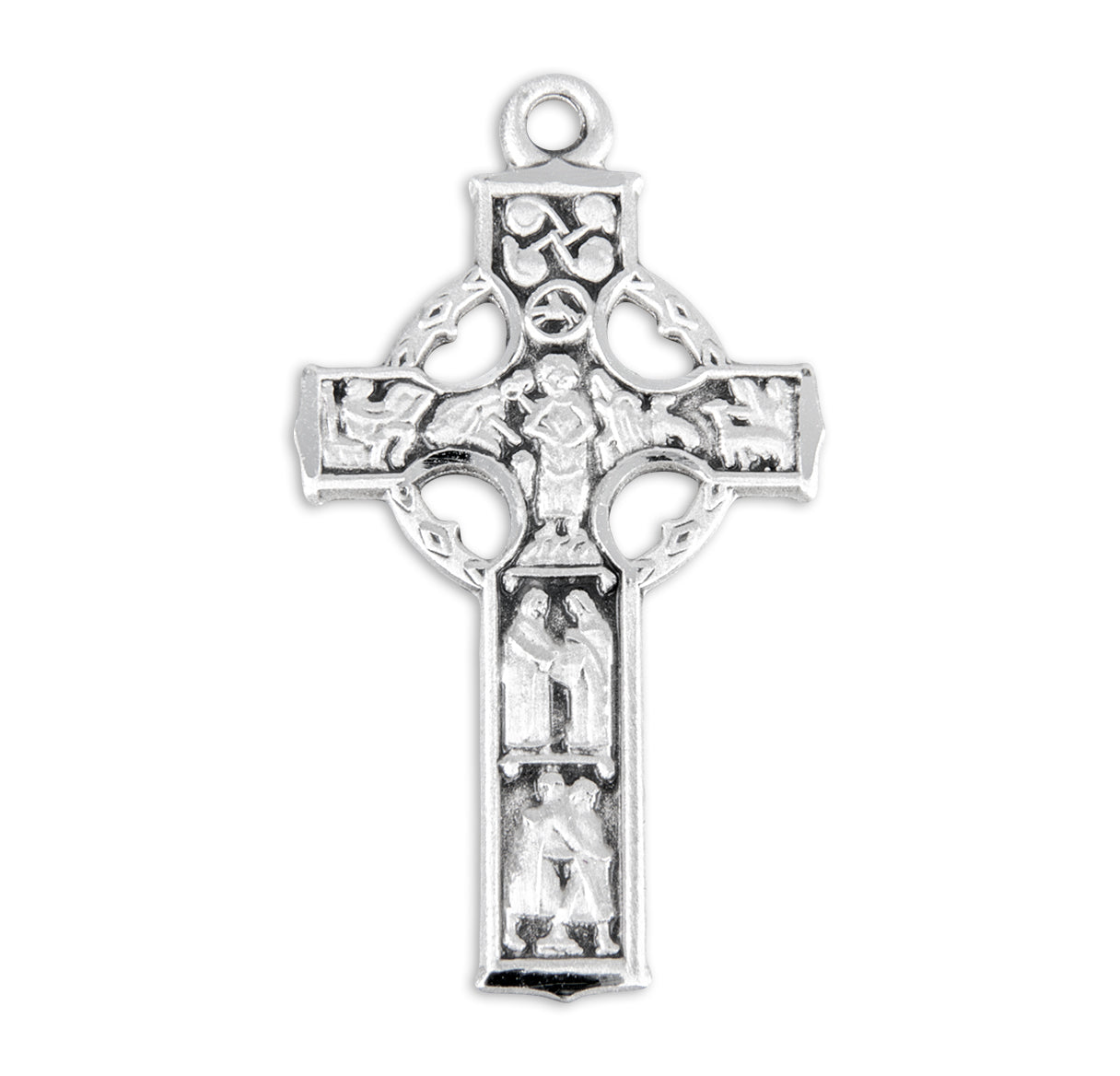 Sterling Silver Irish Celtic Cross Pendant with Chain