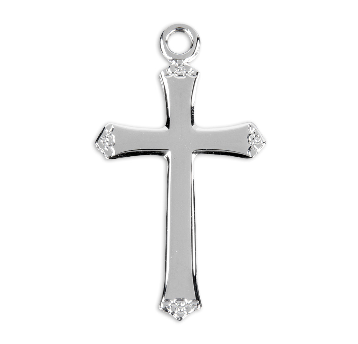 Sterling Silver Flower Tipped Cross