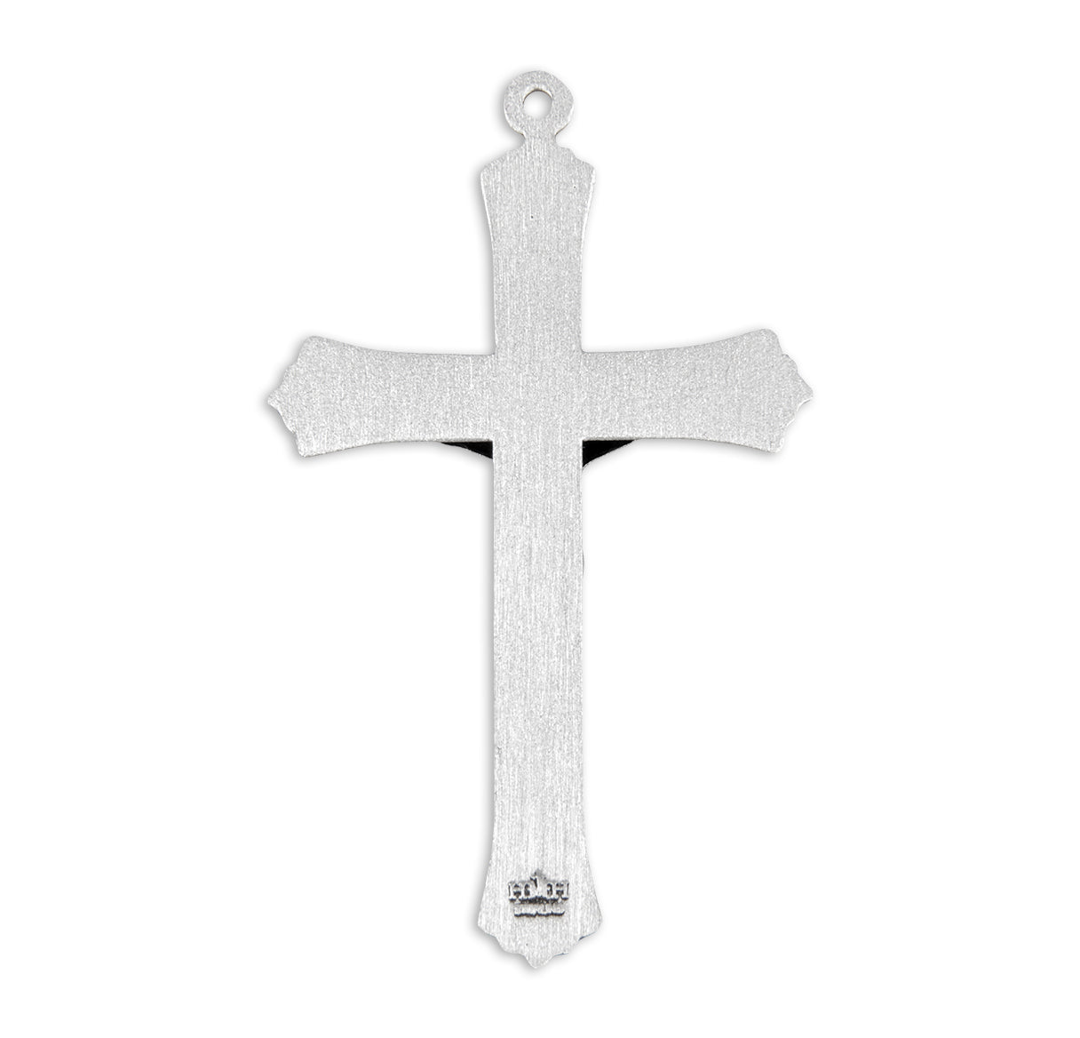 Sterling Silver Flower Tipped Crucifix with Chain Gift Box