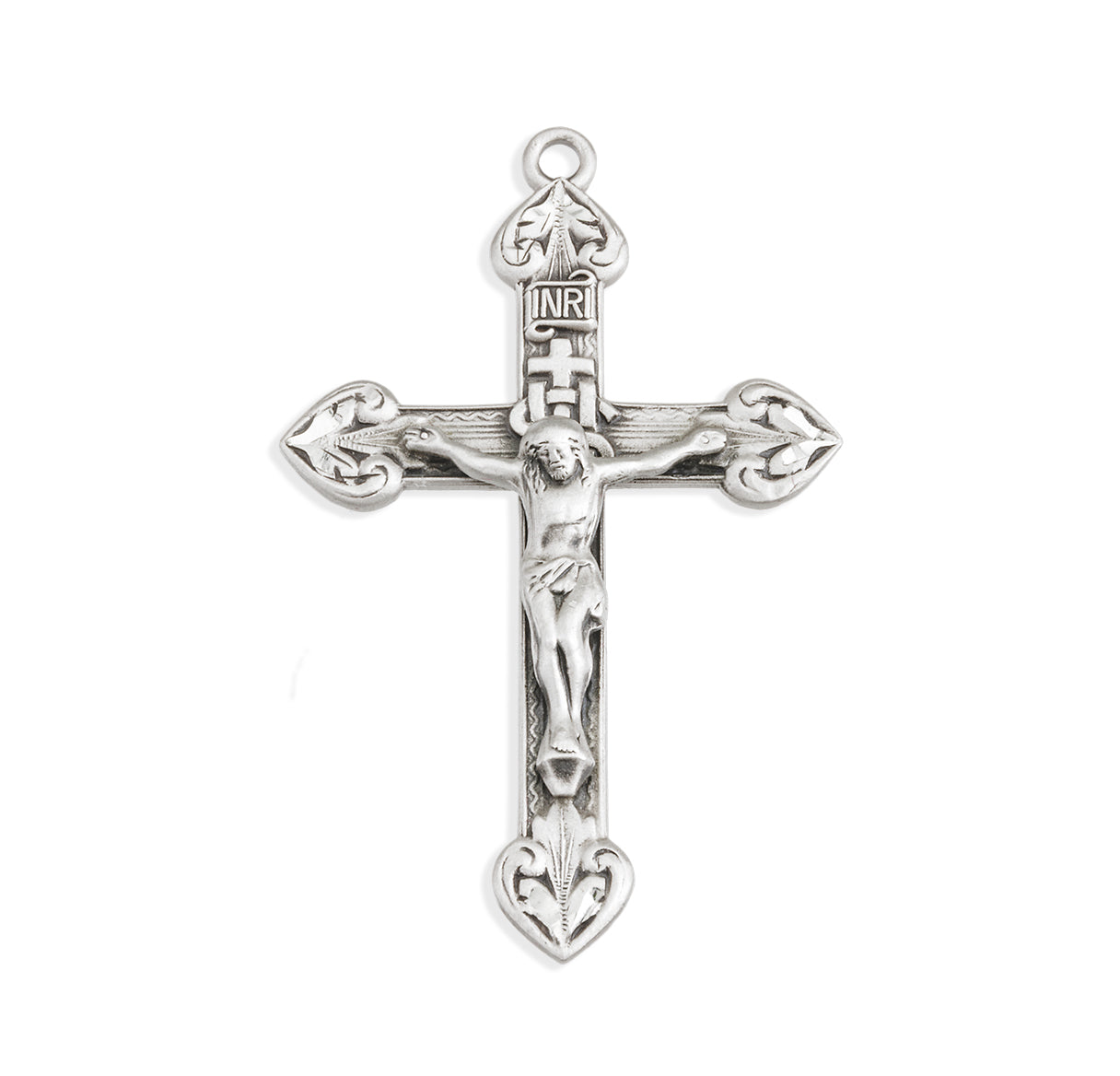 Sterling Silver IHS Crucifix With 24 Inch Chain Gift Box