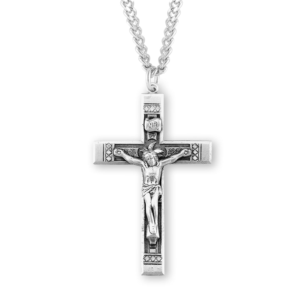 Sterling Silver Detailed Crucifix