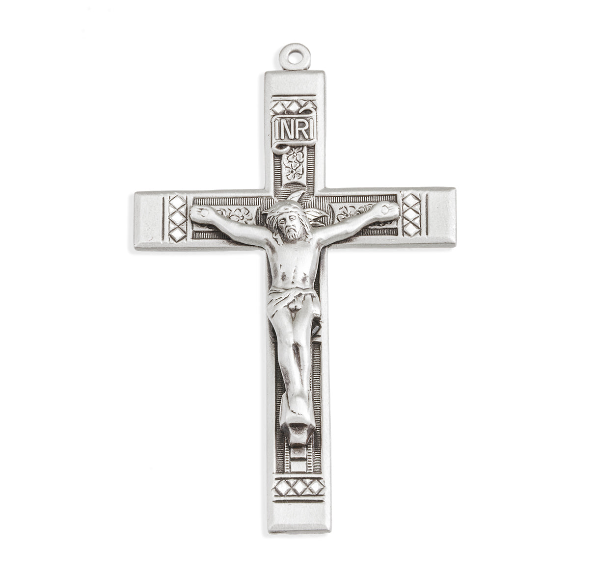 Sterling Silver Detailed Crucifix with 24 Inch Chain