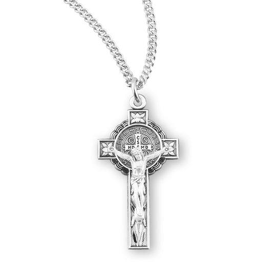 St. Benedict Sterling Silver Medal Necklace