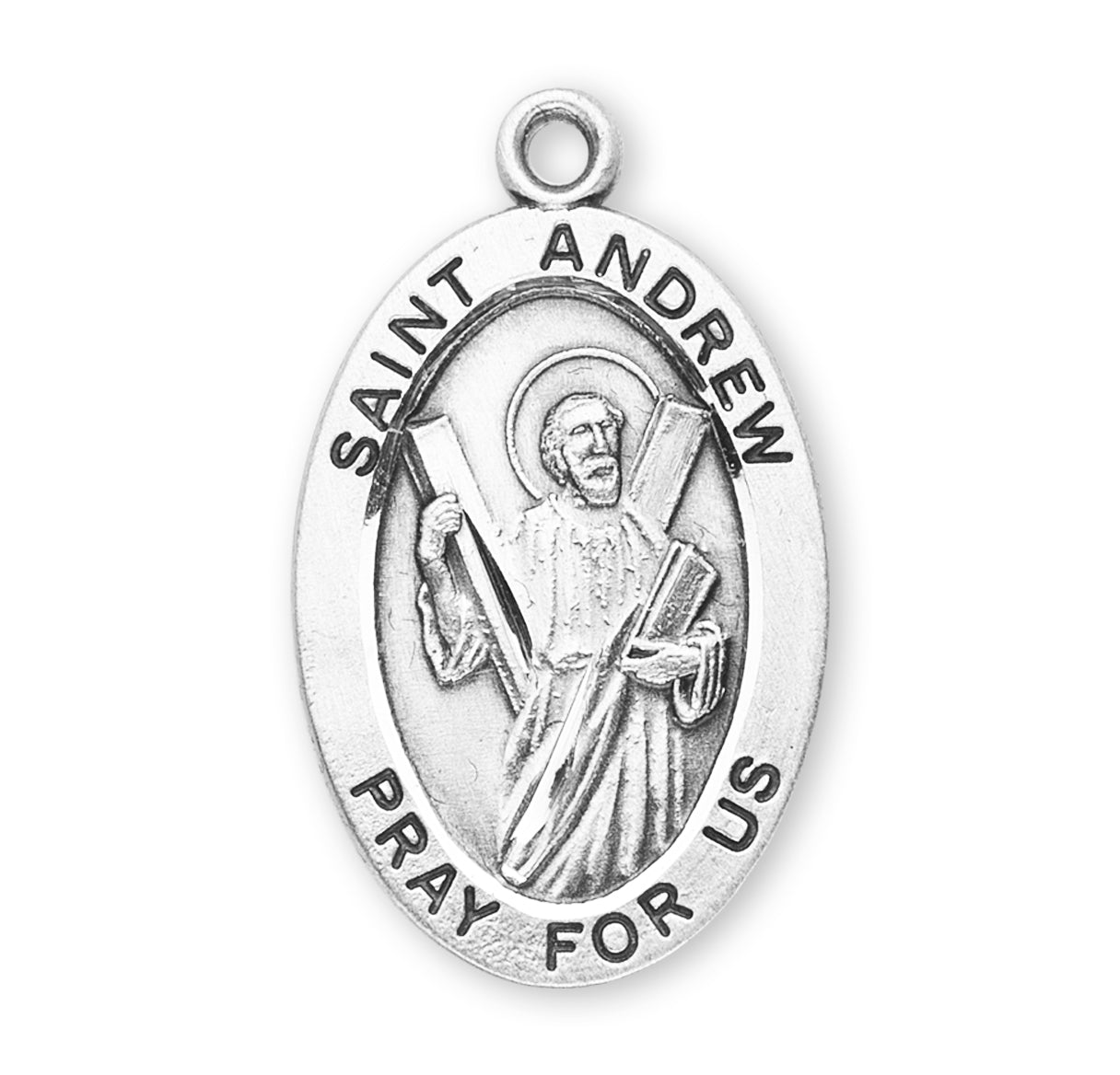 St. Andrew Sterling Silver Medal Necklace