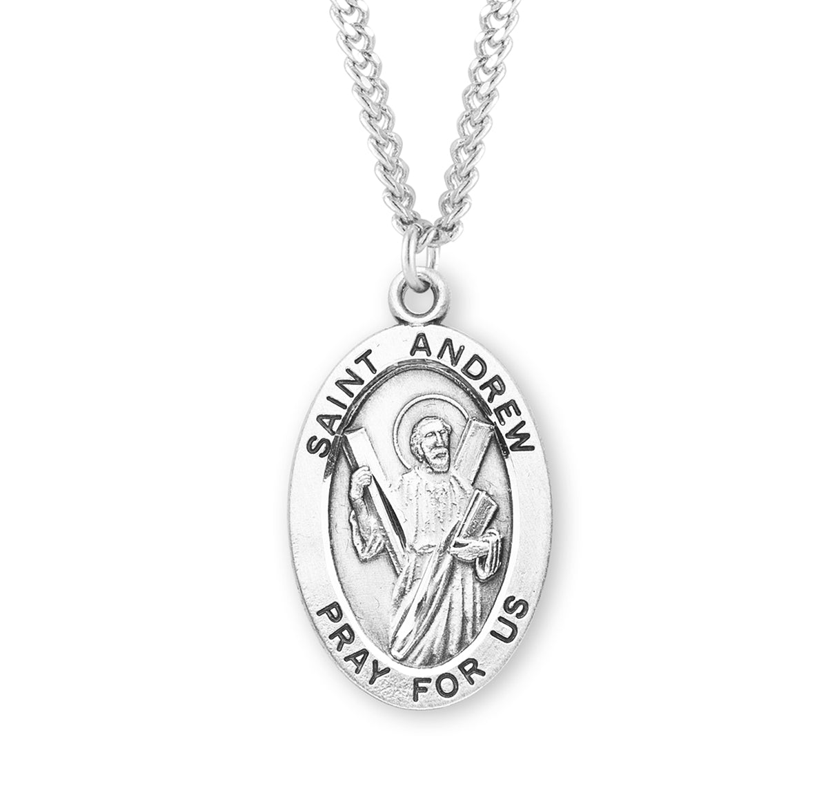 St. Andrew Sterling Silver Medal Necklace