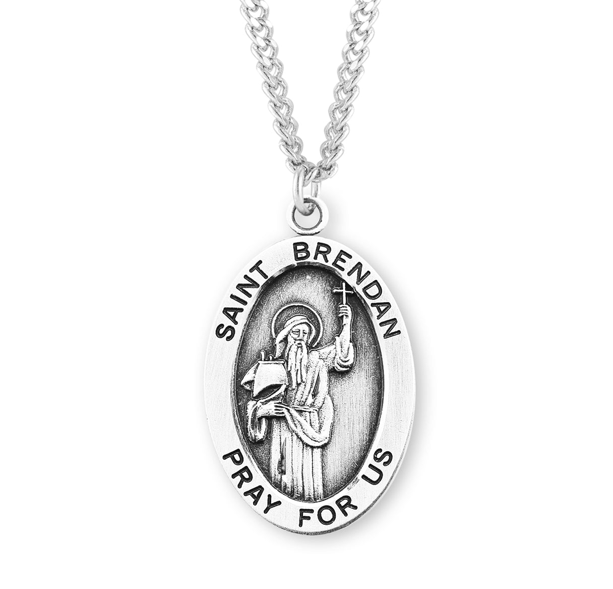 St. Brendan Sterling Silver Medal Necklace