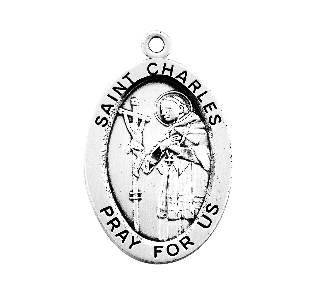 St. Charles Sterling Silver Medal Necklace